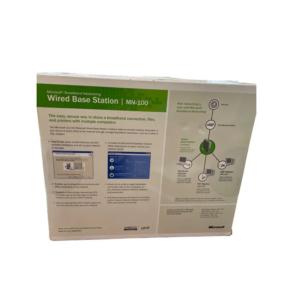 Microsoft ethernet broad 10/100 band network station MN-100 SKU 9874